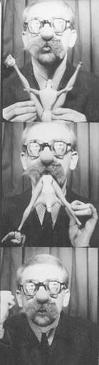 the Artist Ture Sjolander eating a well cooked  Barbie Doll monster 1964.